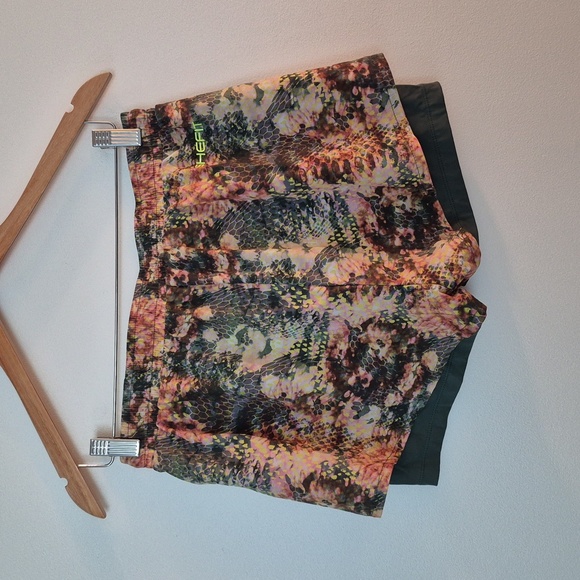 Shefit 2 In 1 Running Shorts Tie Dye Snake Print Drawstring Layered Size Med - Picture 4 of 8